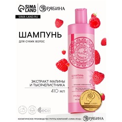 Шампунь для волос с экстрактом малины и тысячелистника, питание и увлажнение, 410 мл, URAL LAB