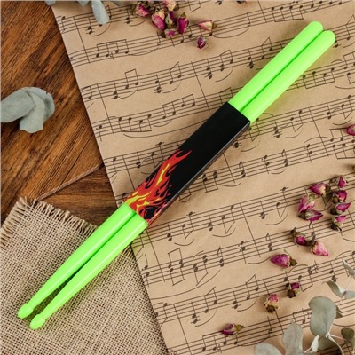 Барабанные палочки Music Life, 5A, нейлон, зеленые