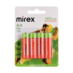 Аккумулятор Ni-MH Mirex HR6 / AA 1400mAh 1,2V 4 шт (4/20/100), блистер