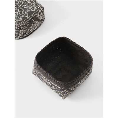 Корзинка плетёная «Бонтанг», 16×16×12 см, бамбук, тёмная