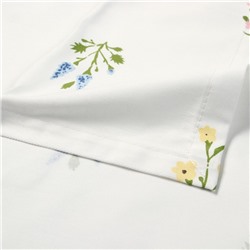 Дорожка на стол Этель «Цветочек» 40×146 см, саржа 190 г/м², 100% хлопок, белая
