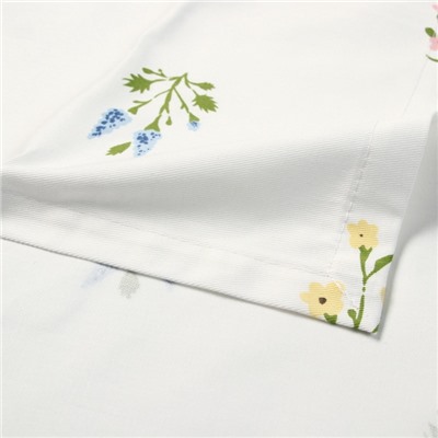 Дорожка на стол Этель «Цветочек» 40×146 см, саржа 190 г/м², 100% хлопок, белая