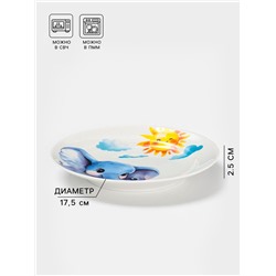 Тарелка детская Дулевский фарфор «Слоник», d=17.5 см, 175 мл, белая