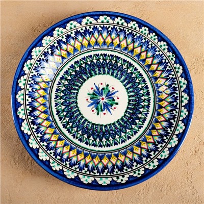 Ляган узбекский Риштанская Керамика «Узоры», d=27 см, разноцветный
