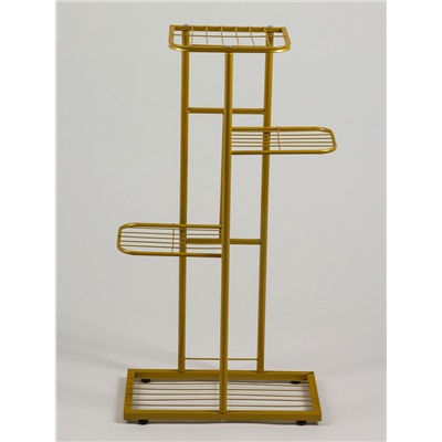 Подставка для цветов Greengo, 4 полки, 43×22×82 см, напольная, металл, цвет золотой