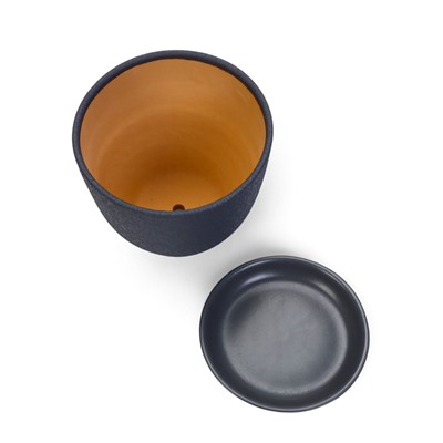 Набор горшков для цветов «Шёлк», 4 шт., с поддоном, 0.4 / 1 / 2.5 / 5 л, керамика, серые