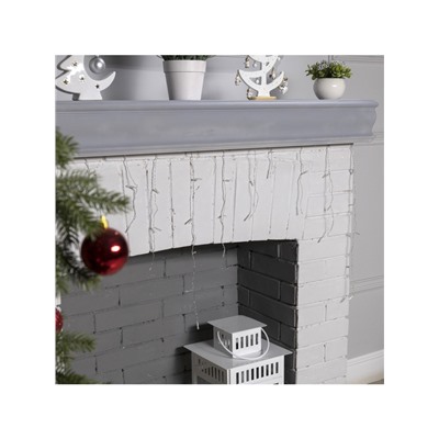 Гирлянда «Бахрома» 3×0.5 м, IP20, прозрачная нить, 80 LED, свечение жёлтое, 8 режимов, 220 В