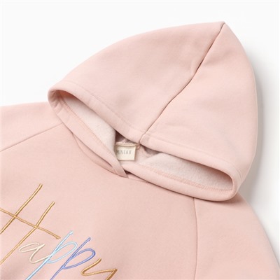 Толстовка (худи) детская MINAKU: Exclusive print, пудровая, Oversize, рост 104 см