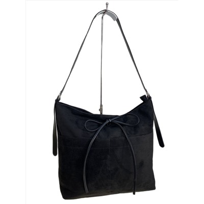 Женская сумка из искусственной замши, цвет черный