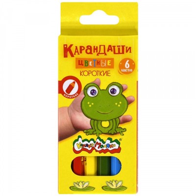 Карандаши  6цв  КККМ06 короткие Каляка-Маляка