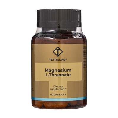 Магний L-Треонат TETRALAB, для концентрации, памяти и нервного тонуса, 60 капсул