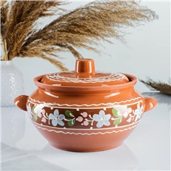 Жаровня Кунгурская керамика, 3 л, керамика, коричневая