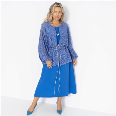 Двойка с кружевным кардиганом, Цвет нежности (blue, 2 в 1)