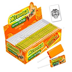Жевательная конфета "Жевамба SUPER TATTOO" апельсин 10гр (50шт)