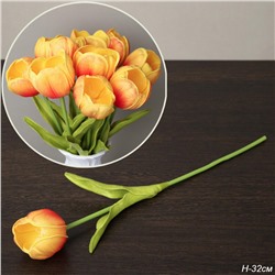 Цветок искусственный Тюльпан 32 см желто-оранжевые / GR-058 /уп 10/100/1200/латекс