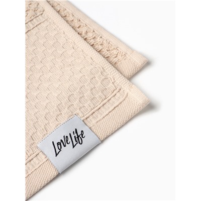 Полотенце махровое LoveLife «Ордос» 70×130 см, бежевое, 100% хлопок, 430 г/м²