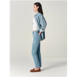 CONTE Голубые джинсы slim с эффектом потёртостей CON-940