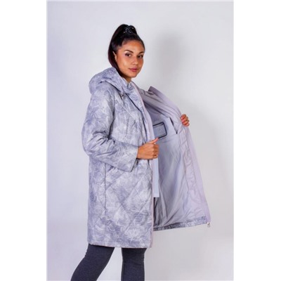 Элегантная демисезонная куртка с капюшоном Листья арт.338 (Коричневый)