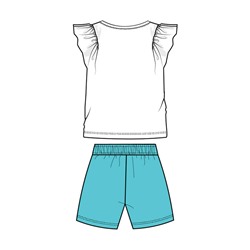 Комплект трикотажный для девочек: фуфайка (футболка), шорты