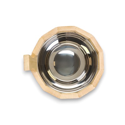 Шайка - ушат для бани и сауны «Русский узор», 3 л, липа, нержавеющая вставка, «Добропаровъ»