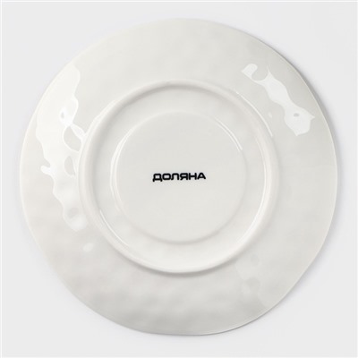 Чайная пара Доляна «Космос», чашка 250 мл, блюдце d=16 см, фарфор, белая, синяя