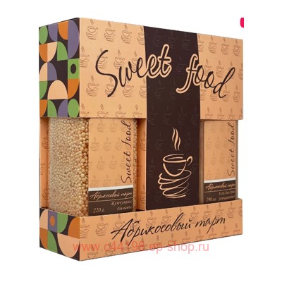Festiva Подарочный набор Sweet Food Абрикосовый тарт Жемчужина для ванны 220г+ Гель для душа 250 мл