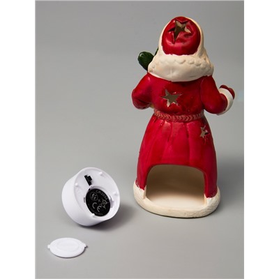 Светодиодная фигура «Дед Мороз», 13.2×7.1×6 см, 1 LED, керамика, от батарейки CR2032×1, тёплый белый свет
