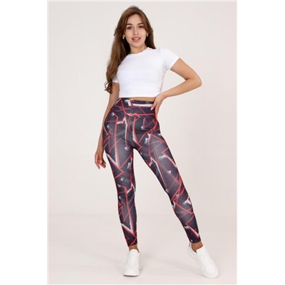 Легинсы Л029 (Сер,св-сер,красн)