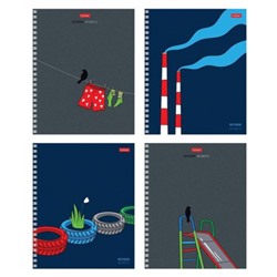 Тетрадь  48л клетка на спирали "За окном" (089025) Хатбер