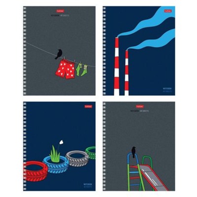 Тетрадь  48л клетка на спирали "За окном" (089025) Хатбер