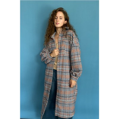 Рубашка удлиненная  AUTUMN046/01/Серый, белый