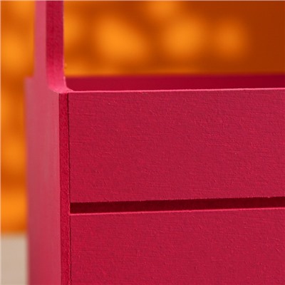 Подарочный ящик «Аром», 25.5×15×30 см, деревянный, ручка - канат, бордовый