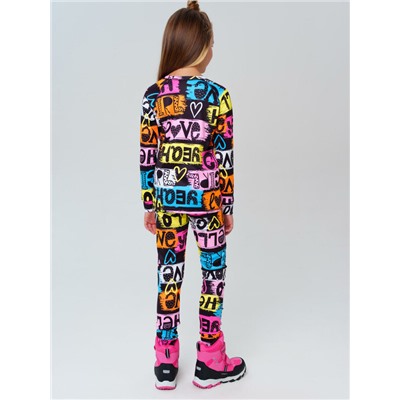 Термокомплект трикот. для девочек: фуфайка (футболка) с длин. рук, брюки