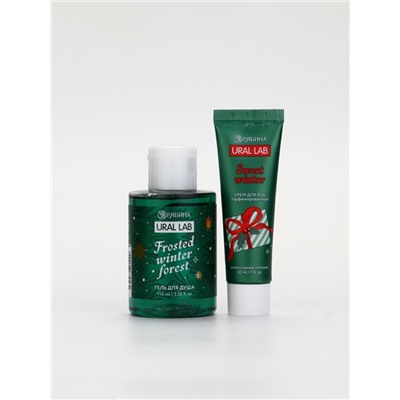 Подарочный набор косметики New Year Collection, гель для душа, крем для рук, пилочка, зелёный, URAL LAB