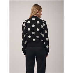 Вязаные джемперы CONTE Укороченный свитер объемного силуэта с жаккардовым переплетением LDK 23102