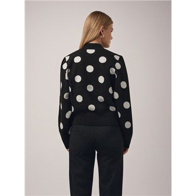 Вязаные джемперы CONTE Укороченный свитер объемного силуэта с жаккардовым переплетением LDK 23102