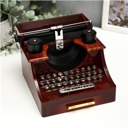 Шкатулка музыкальная механическая «Печатная машинка», пластик, 11×14.5×15 см