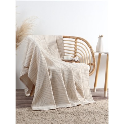 Плед «Этель» Cotton, 150×240 см, бежевый, хлопок 100%