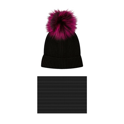 Комплект трикотажный для девочек: шапка, снуд