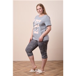 Пижама футболка и капри М325295Пср