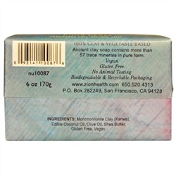 Zion Health, Натуральное мыло из древней глины, лунный танец, без отдушки, 170 г (6 унций)