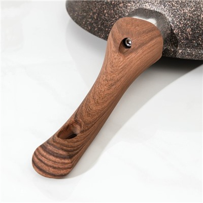 Сковорода KUKMARA Granit Ultra original, d=24 см, пластиковая ручка, антипригарное покрытие, алюминий, коричневая
