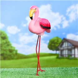 Садовая фигура из полистоуна «Розовый фламинго», 49×14×23 см