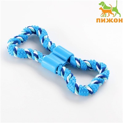 Игрушка витая из резины и каната «Мегакость», 19.5 см, синяя