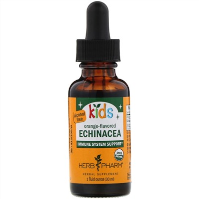 Herb Pharm, эхинацея для детей, без спирта, со вкусом апельсина, 30 мл (1 жидк. унция)