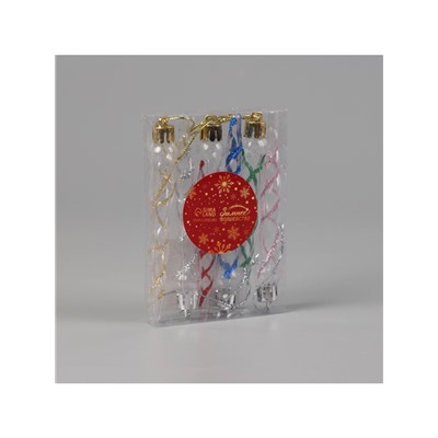 Ёлочные игрушки набор 6 шт. «Сосулька Космин» 11.5×1 см, прозрачный МИКС