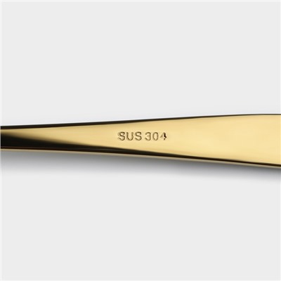 Вилка столовая Magistro Elegance, 20.5×2.5 см, на подвесе, тощина 2 мм, нержавеющая сталь, золотистая