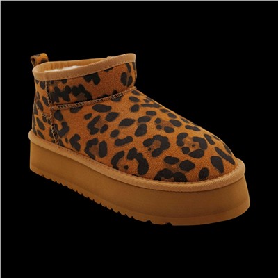 Угги из натуральной кожи UN002-10 коричневые