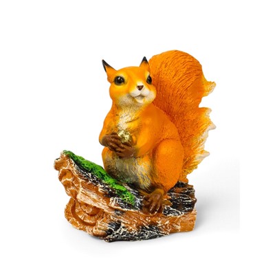 Садовая фигура из полистоуна «Белочка с орешком на пне», 25×12×23 см
