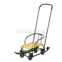 Санки детские "Мишутка-1" Универсал (черный-желтый) в коробке